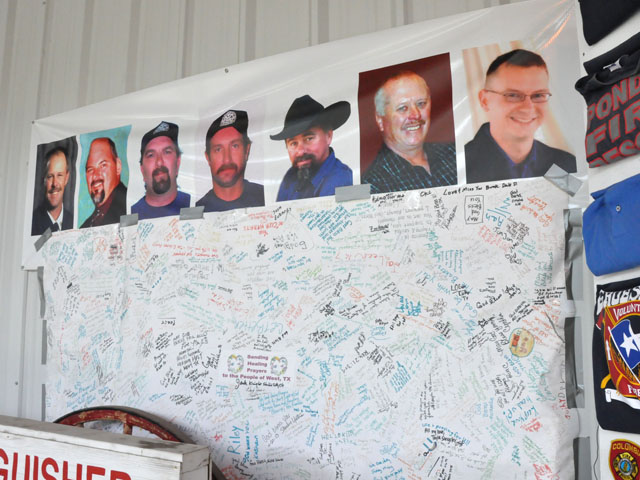 The U.S. Chemical Safety Board plans to hold a public hearing in West, Texas, next week to give residents and other members of the public information on how an explosion occurred a year ago and how similar future incidents can be prevented. The blast killed 15 people, including those pictured in this memorial set up in the community. (DTN file photo by Todd Neeley)